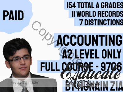 Accounting (9706)- A2 Level ONLY (NOT AS) – Full Scale Course