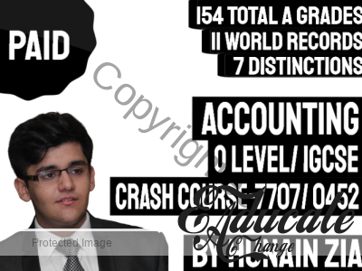 Accounting (7707) or Accounting (0452) – O Level OR IGCSE – Crash Course