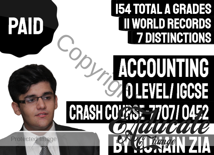 O Level Accounting 7707 and IGCSE Accounting 0452 Crash Course