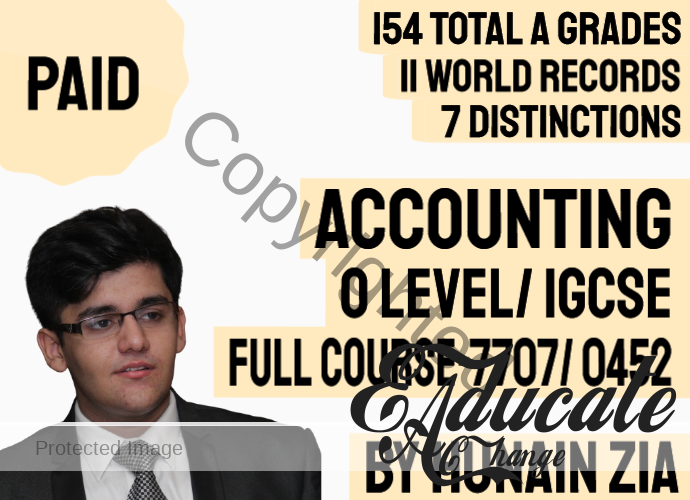 O Level Accounting 7707 and IGCSE Accounting 0452 Full Scale Course