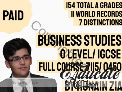 Business Studies (7115) OR Business Studies (0450) OR Business Studies (0986) – O Level OR IGCSE – Full-Scale Course