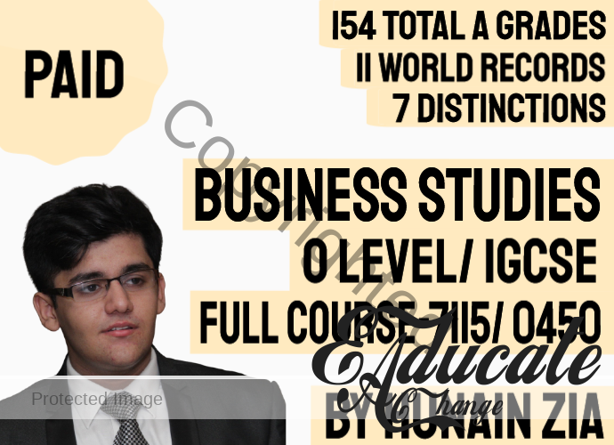 O Level Business Studies 7115 and IGCSE Business Studies 0450 Full Scale Course