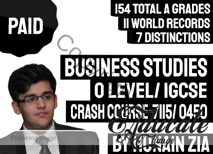 O Level Business Studies 7115 Crash Course & IGCSE Business Studies 0450 Crash Course