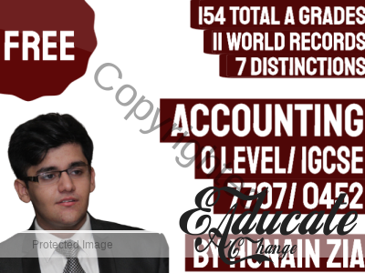 O Level Accounting 7707 / IGCSE Accounting 0452 Free Material, Free notes, complete notes, free video lectures, free quizzes. free past paper pattern, free paper technique, free tricks.