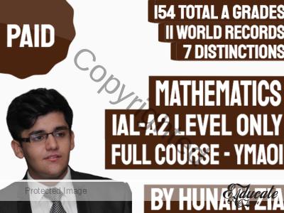 Mathematics (YMA01) | Pearson Edexcel International Advanced Level (IAL) – A2 Level ONLY Not AS | Full Scale Course